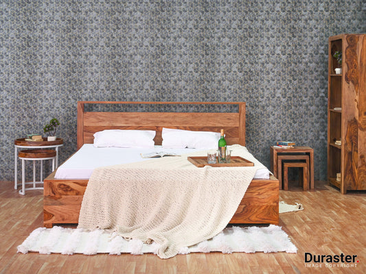 Dudi Furniture Hawkin Solid Sheesham Wood Bed