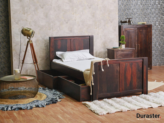 Dudi Furniture Marvel Wood Single Bed With Storage