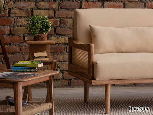 Dudi Furniture New York Modern 3 Seater Wooden Sofa