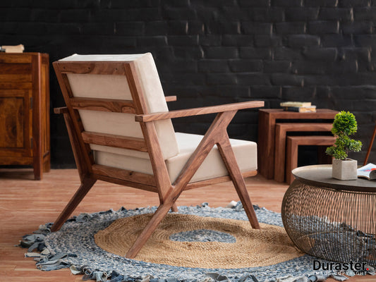 Dudi Furniture Hawkin Modern Solid Wooden Armchair