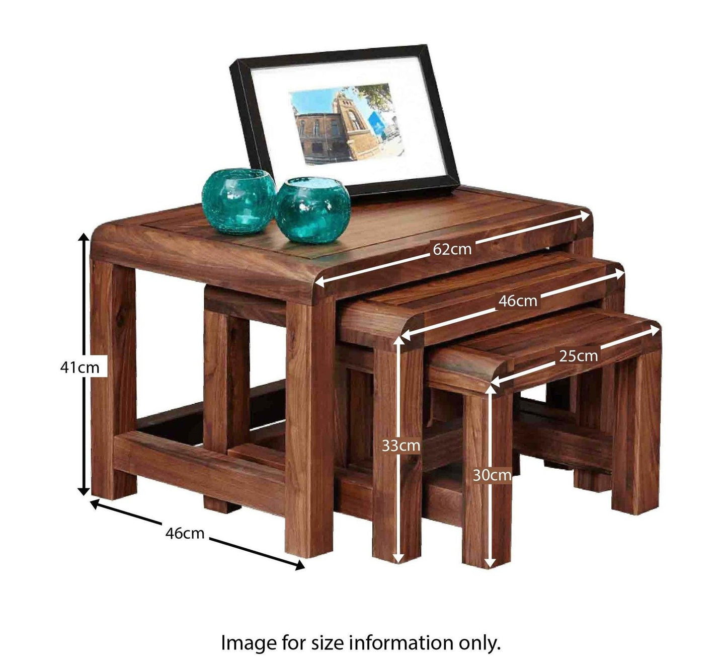 Dudi Furniture Arthur Wooden Nesting Side Tables