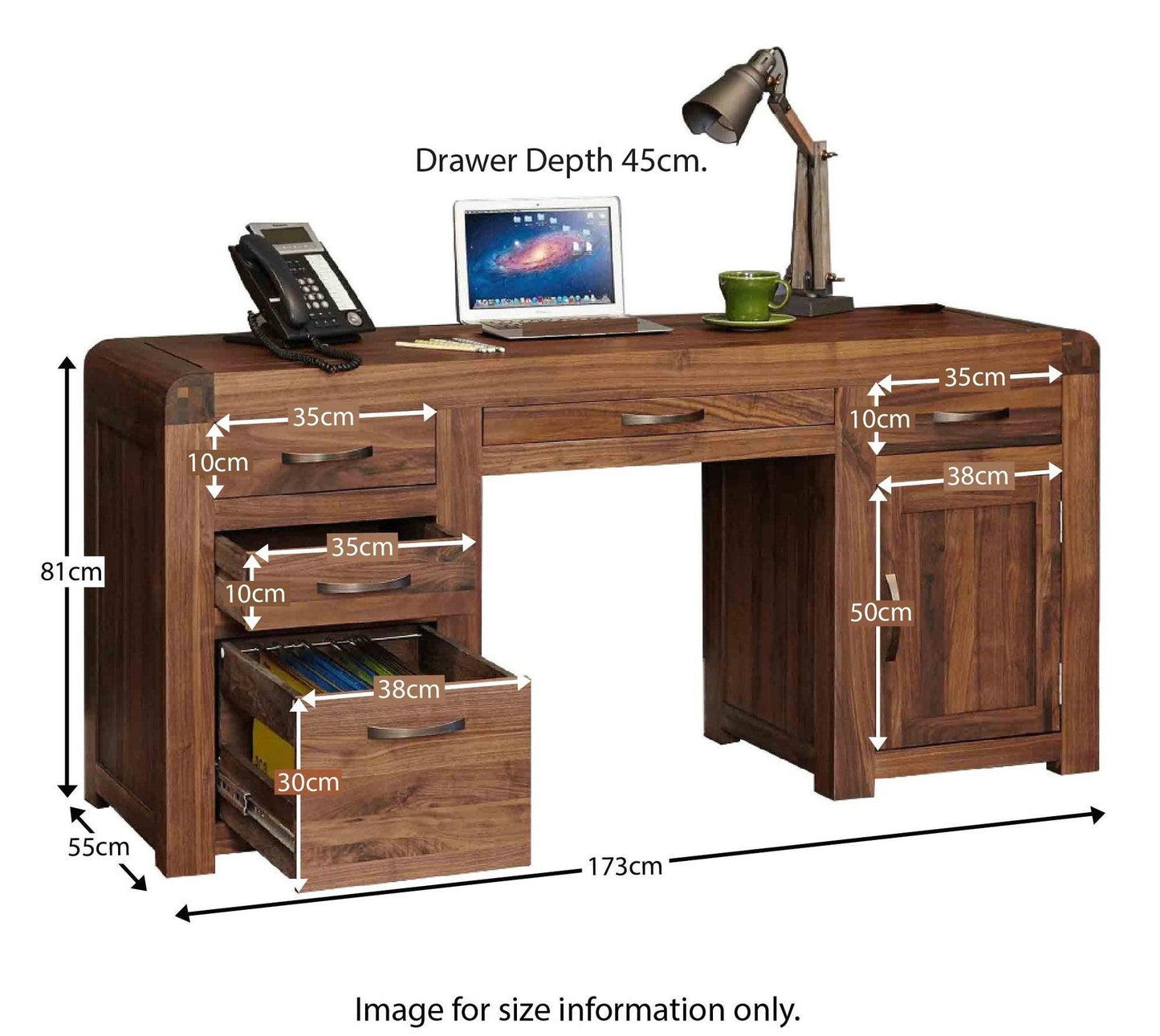Dudi Furniture Arthur Wooden Study Table with Storage