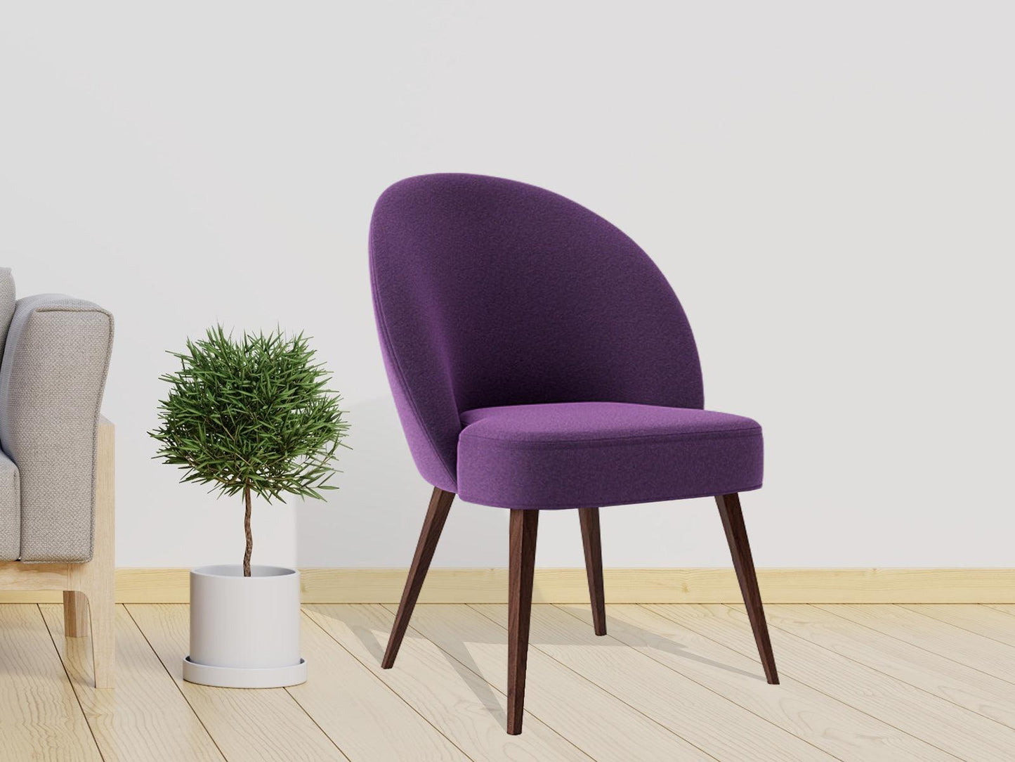 Dudi Furniture Elemantary Solid Wood Fabric Upholstered Chair