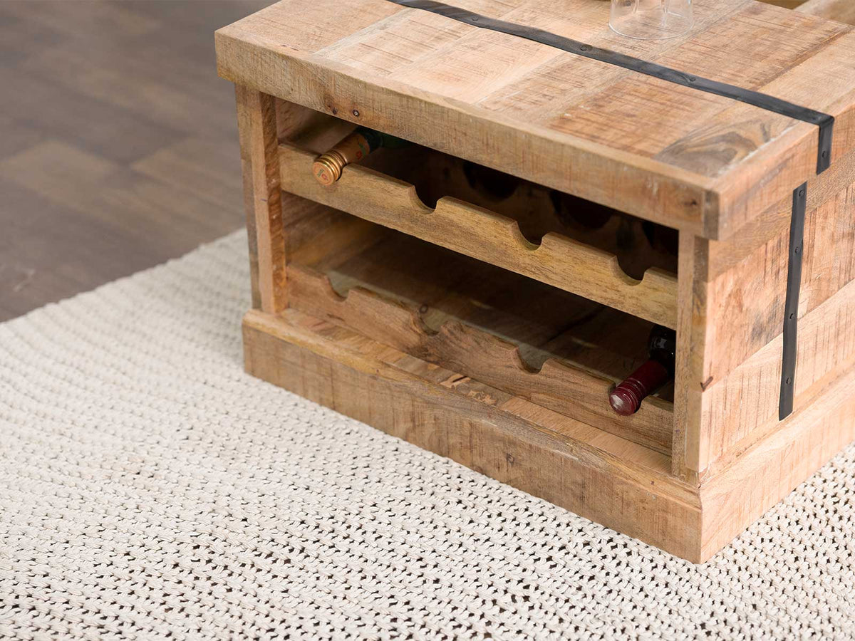 Dudi Furniture Misa Stylish Mango wood Storage Wine Trunk / Coffee