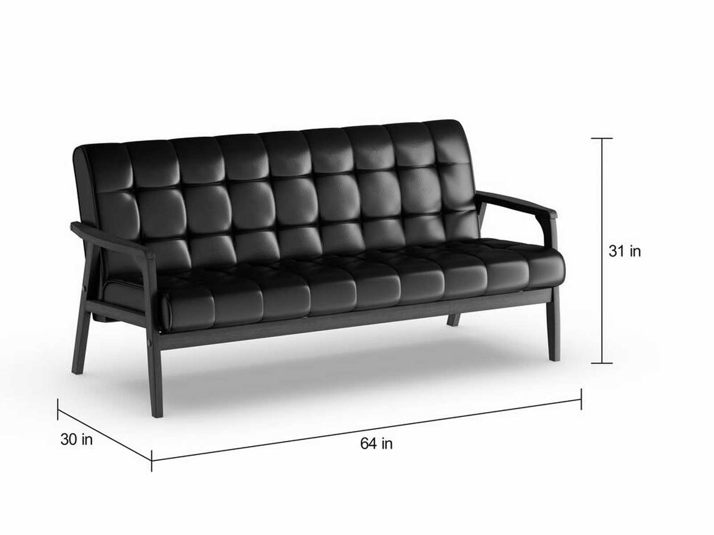 Dudi Furniture Chesterfield Two Seater Leather Sofa