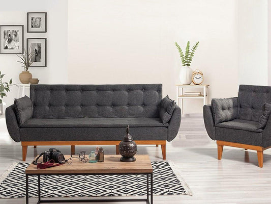 Dudi Furniture Daisy Three Seater Anthracite Grey