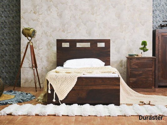 Dudi Furniture Gangaur Solid Sheesham Wood Single Bed