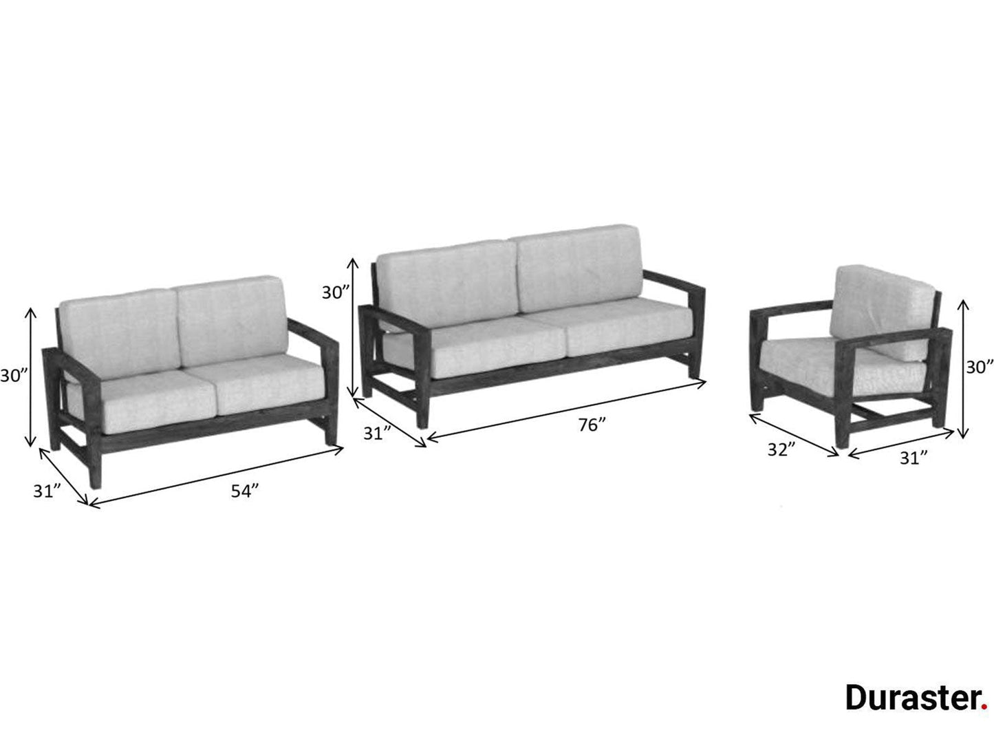 Dudi Furniture Marvel Modern Wooden Sofa Set