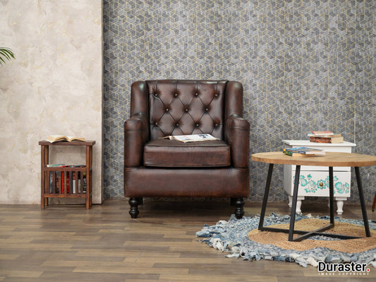 Dudi Furniture Chesterfield Colonial Brown One Seater Sofas
