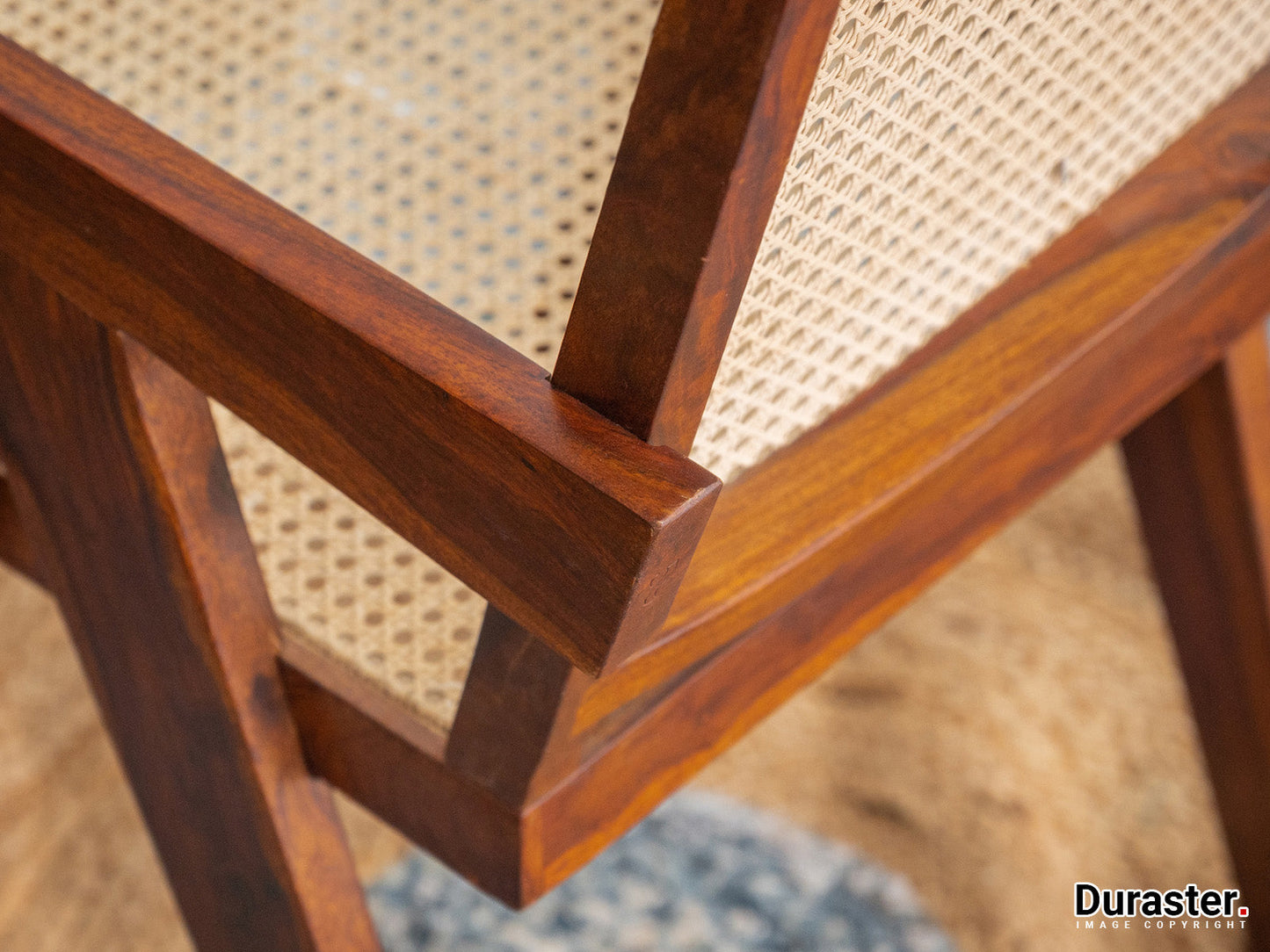 Dudi Furniture Raygoor Sheesham Wood Rattan Armchair