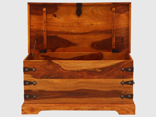 Dudi Furniture Vismit Solid Sheesham wood Colonial Style Storage Trunk
