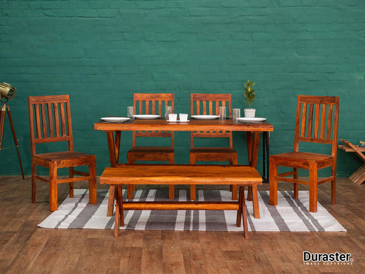 Dudi Furniture Aristocrat Solid Sheesham Wood 6 Seater Dining Set