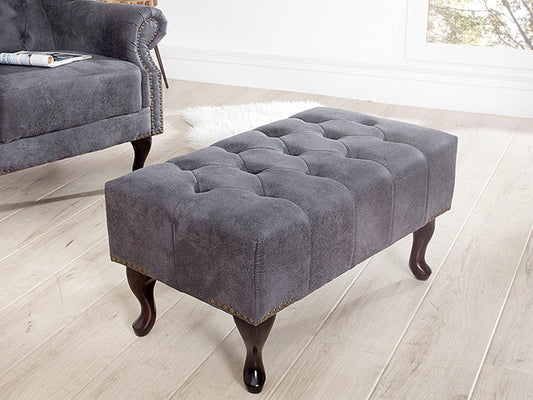 Dudi Furniture Chesterfield Antique Gray Ottoman
