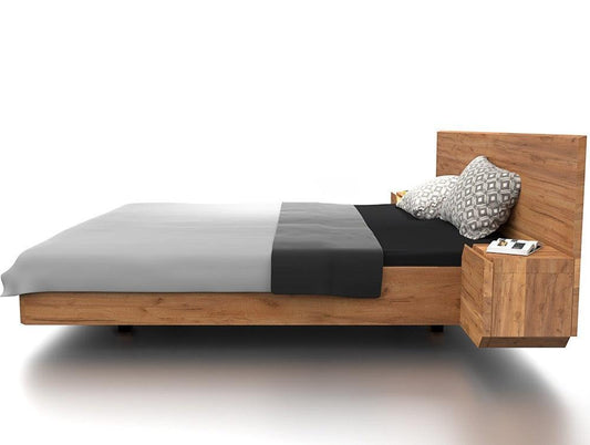 Dudi Furniture Preyas Mango wood Teak Finish Wooden King Size Bed
