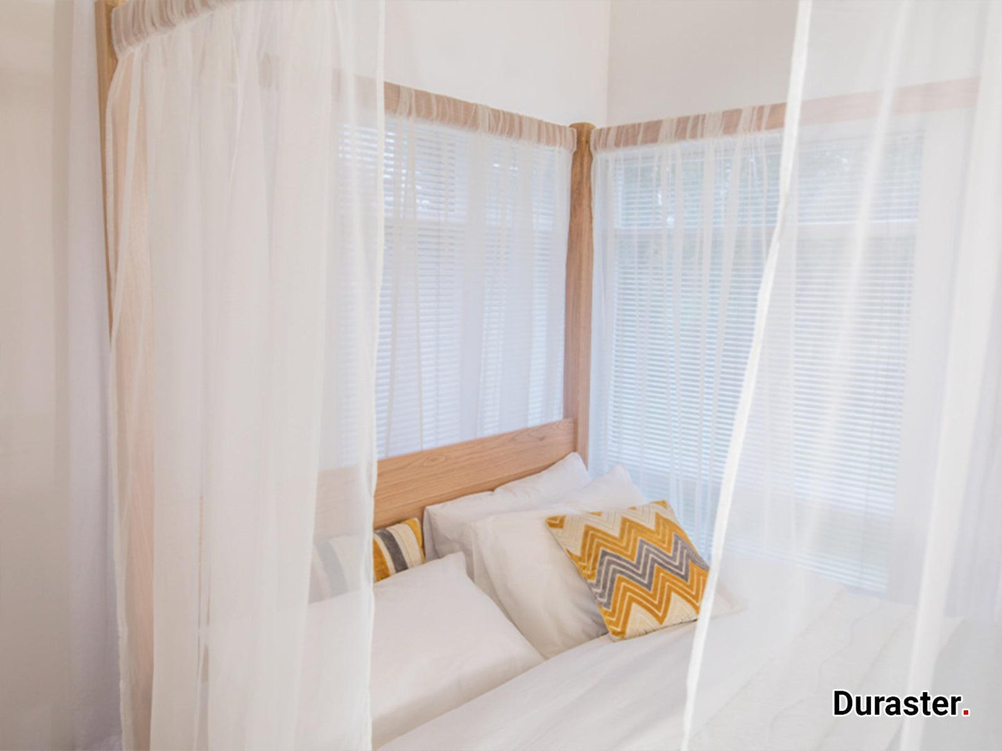 Dudi Furniture Preyas Solid Acacia Wood Four-Poster Bed