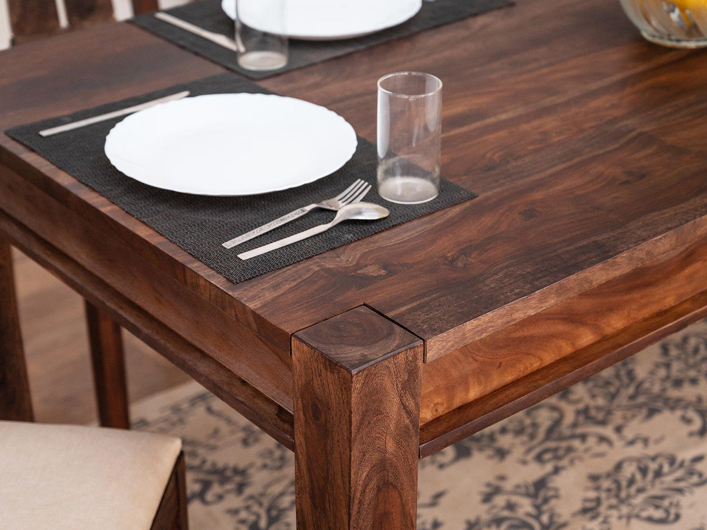 Dudi Furniture Gangaur Solid Wood 4 Seater Dining Table