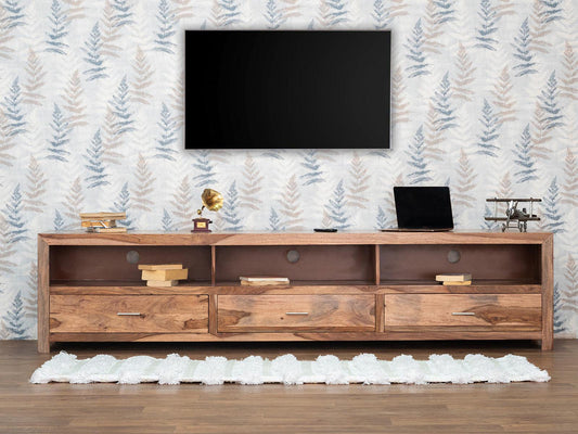 Dudi Furniture Hawkin Solid Sheesham Wood Modern TV Unit