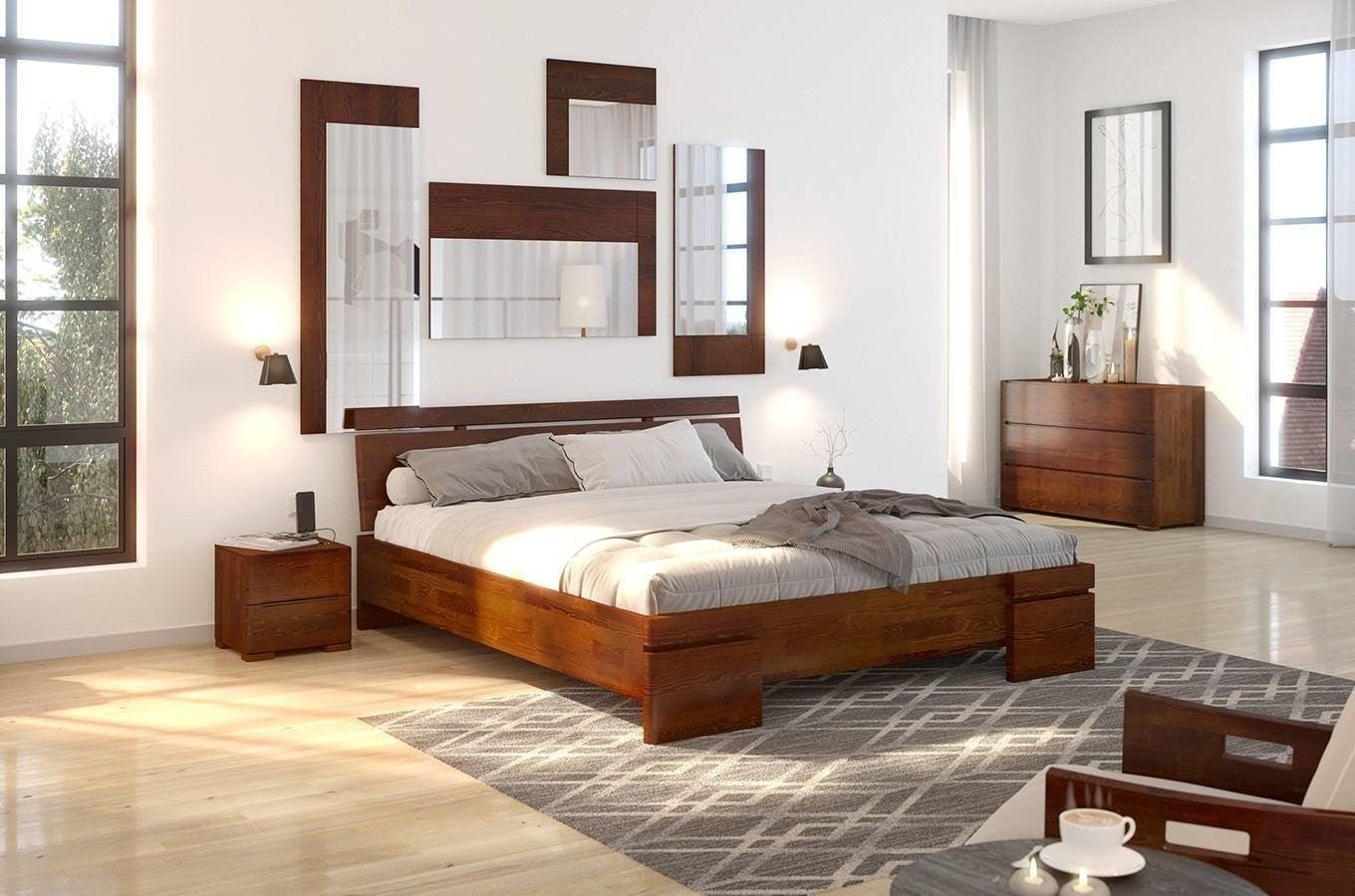Dudi Furniture Preyas Mango wood Teak Finish Wooden King Size Bed