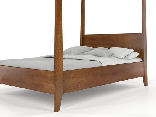 Dudi Furniture Preyas Mango wood Teak Finish Wooden King Size Bed