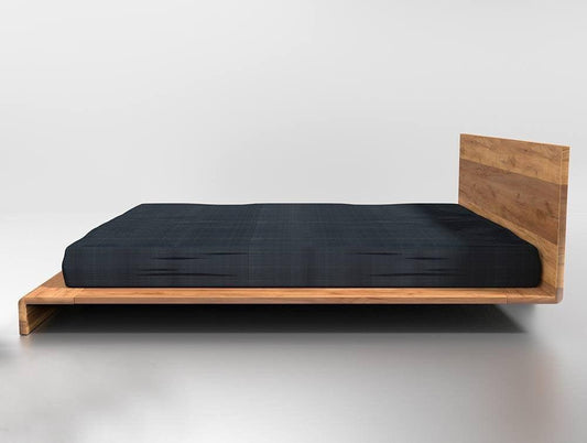 Dudi Furniture Preyas Mango wood Teak Finish Wooden Bed