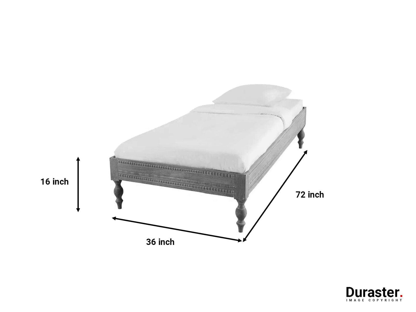 Dudi Furniture Ajenta Solid Mango Wood Single Bed