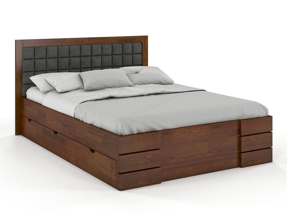 Dudi Furniture Preyas Mango wood Teak Finish Upholstered Storage