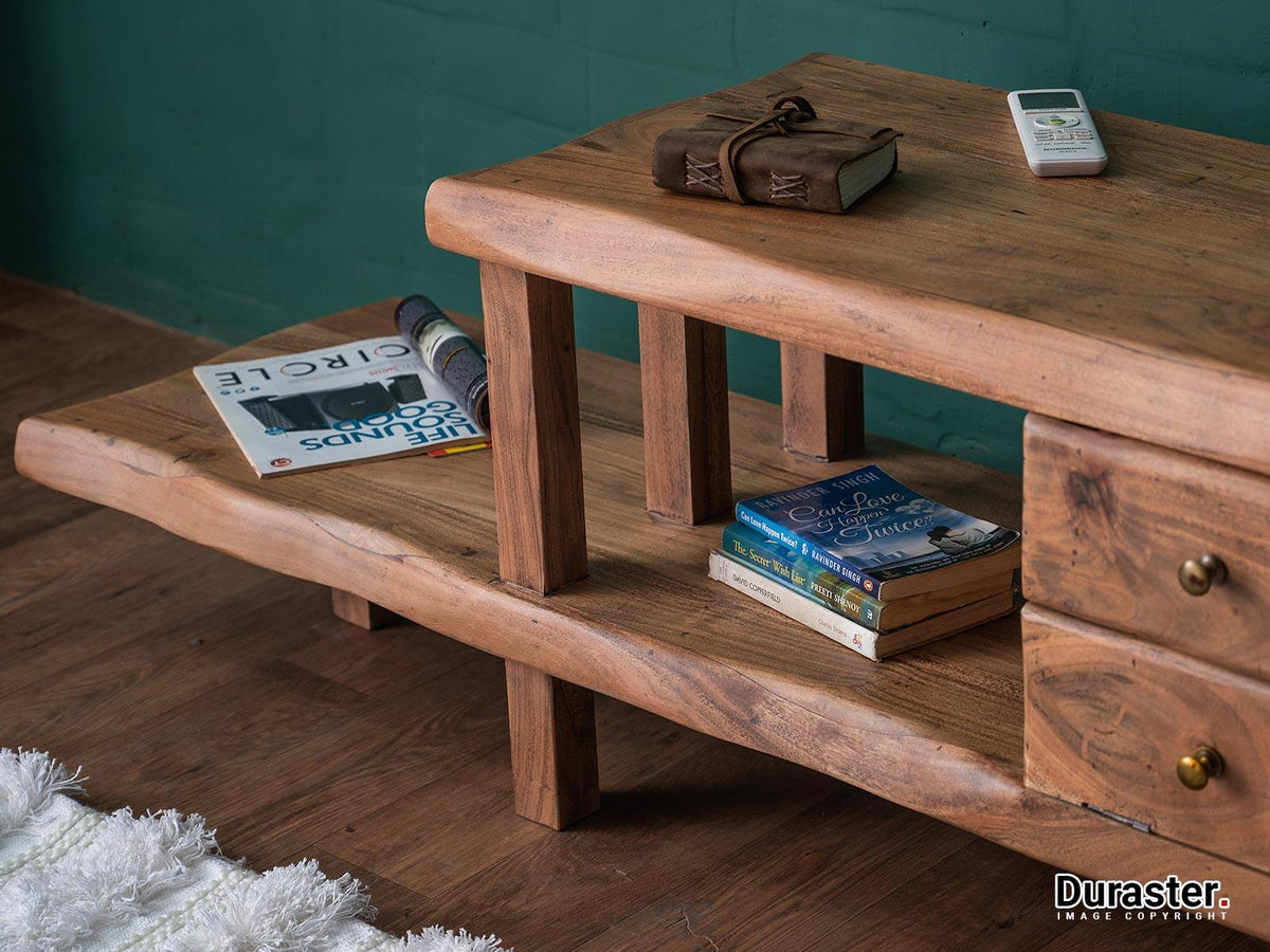 Dudi Furniture Hawkin Solid Wood Modern TV Unit