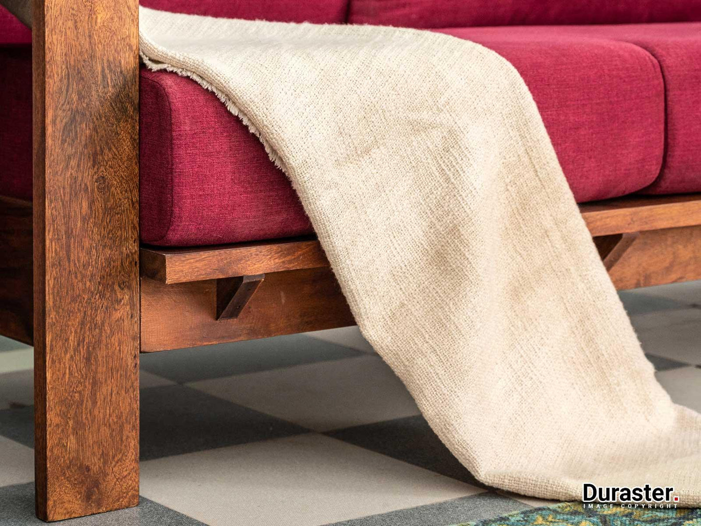 Dudi Furniture Ummed Solid Sheesham wood 3 Seater Sofa