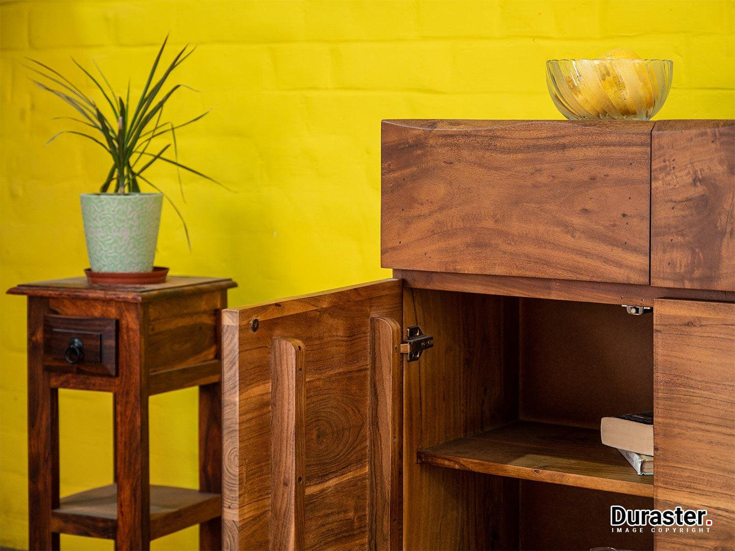 Dudi Furniture Ummed Solid Acacia wood Elegant Sideboard Cabinet