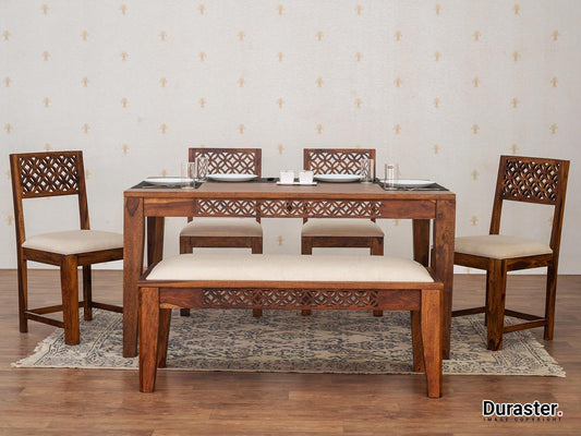 Dudi Furniture Vismit Premium Solid Sheesham wood Dining Set