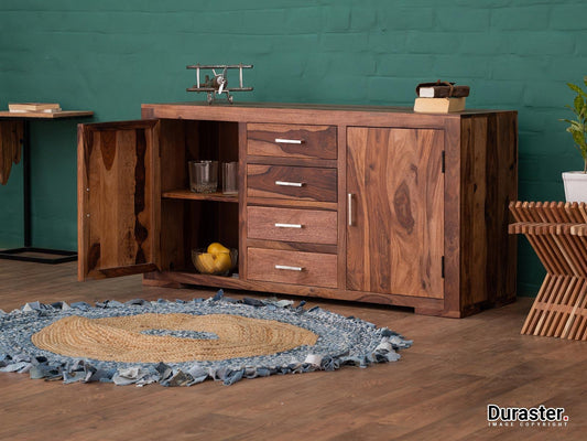 Dudi Furniture Elementary Modern Sheesham wood Sideboard Cabinet