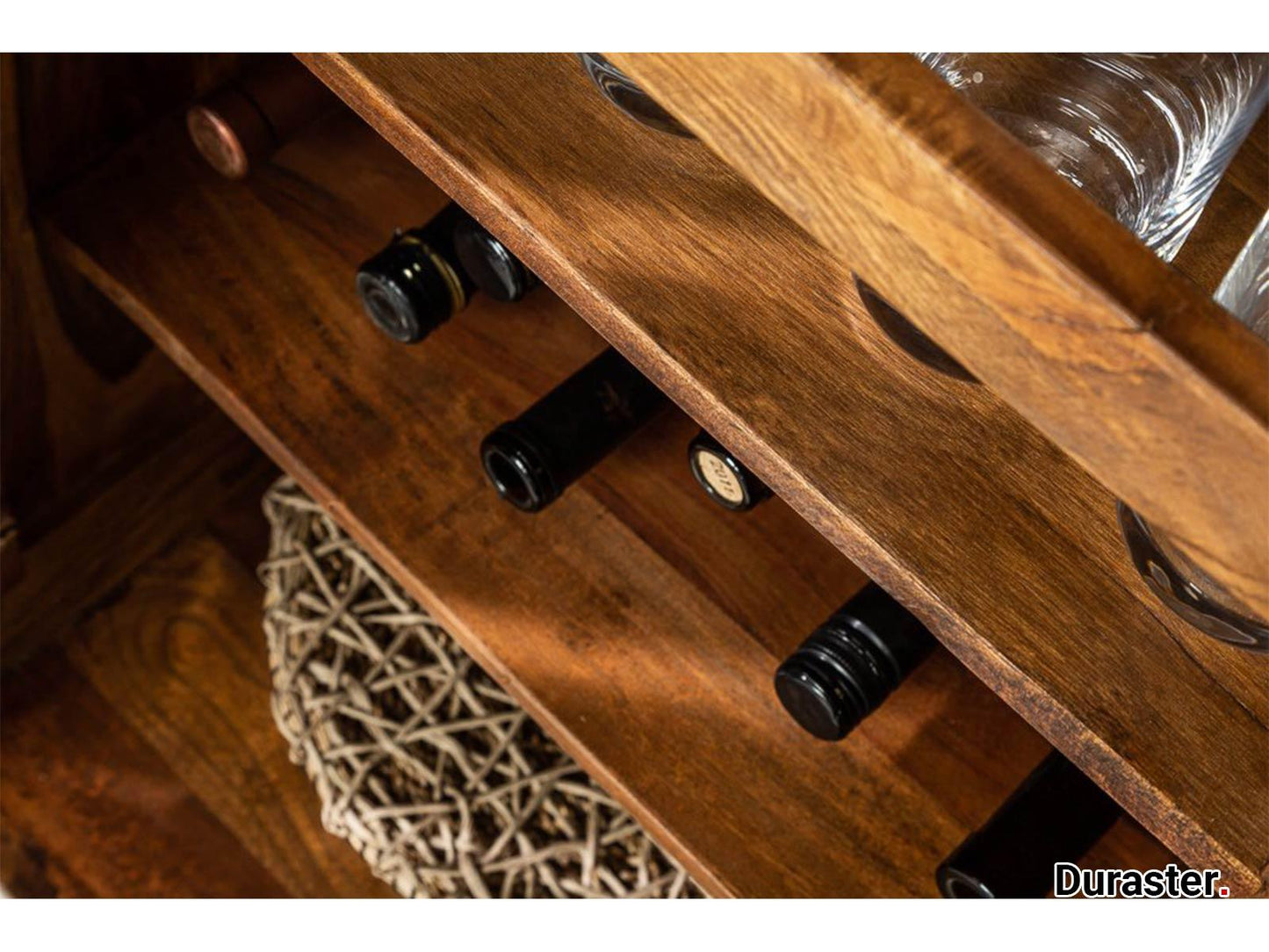 Dudi Furniture Buckingham Modern Sheesham Wood Bar Cabinet