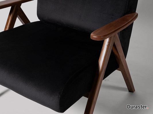 Dudi Furniture Elemantary Solid Wood Fabric Upholstered Chair