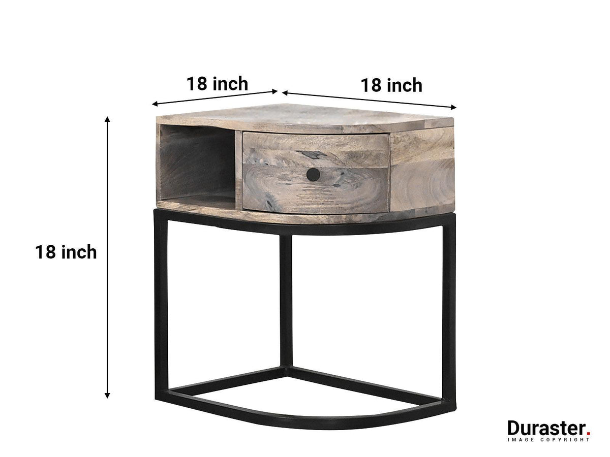 Dudi Furniture Verge Modern Bedside Table with Drawer