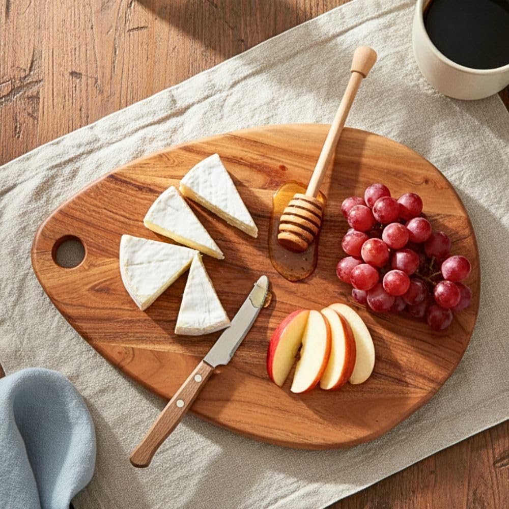 DUDI FURNITURE Solid Wood Anti-Bacterial Rectangular Chopping Board - 35x25cm
