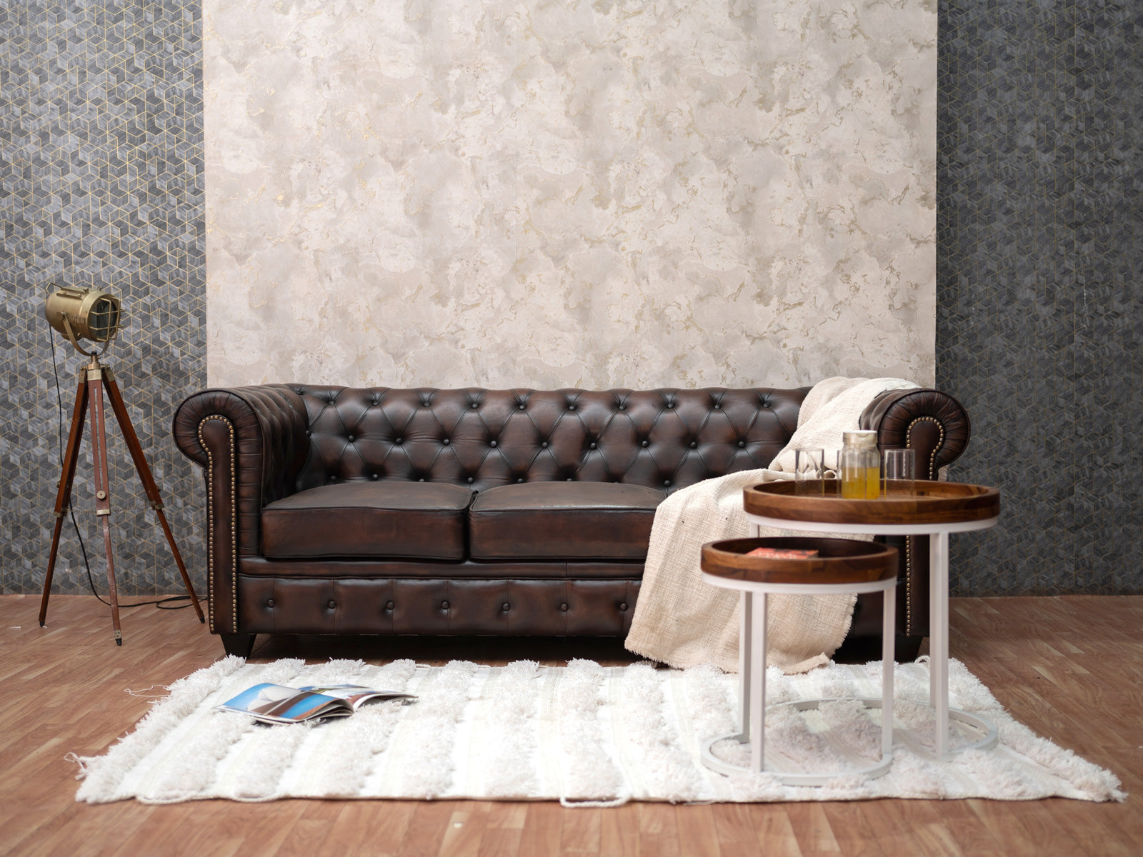 Dudi Furniture Chesterfield Traditional Three Seater Sofas