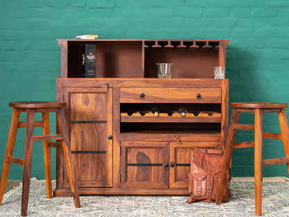 Dudi Furniture Vismit Sheesham Classic Bar Cabinet