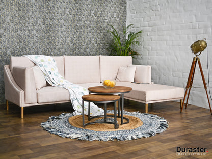Dudi Furniture Diana Sectional Fabric Sofa Cotton White