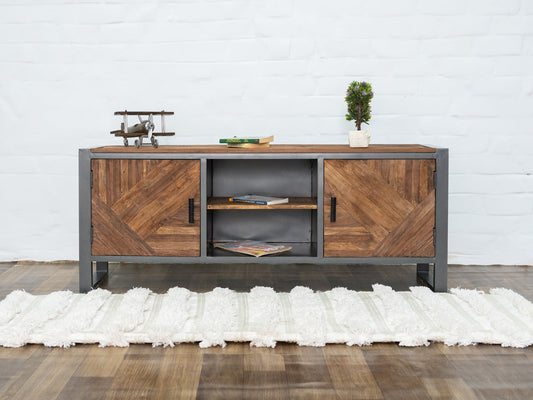 Dudi Furniture El Dorado Recycled Wood TV Unit Cabinet