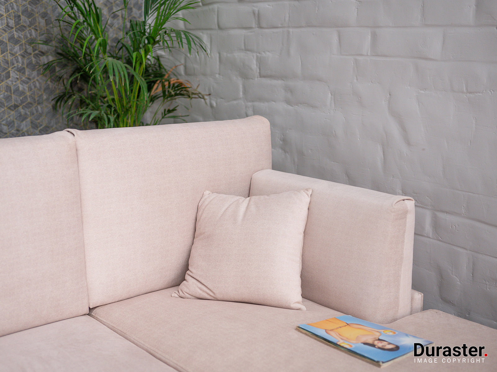 Dudi Furniture Diana Sectional Fabric Sofa Cotton White