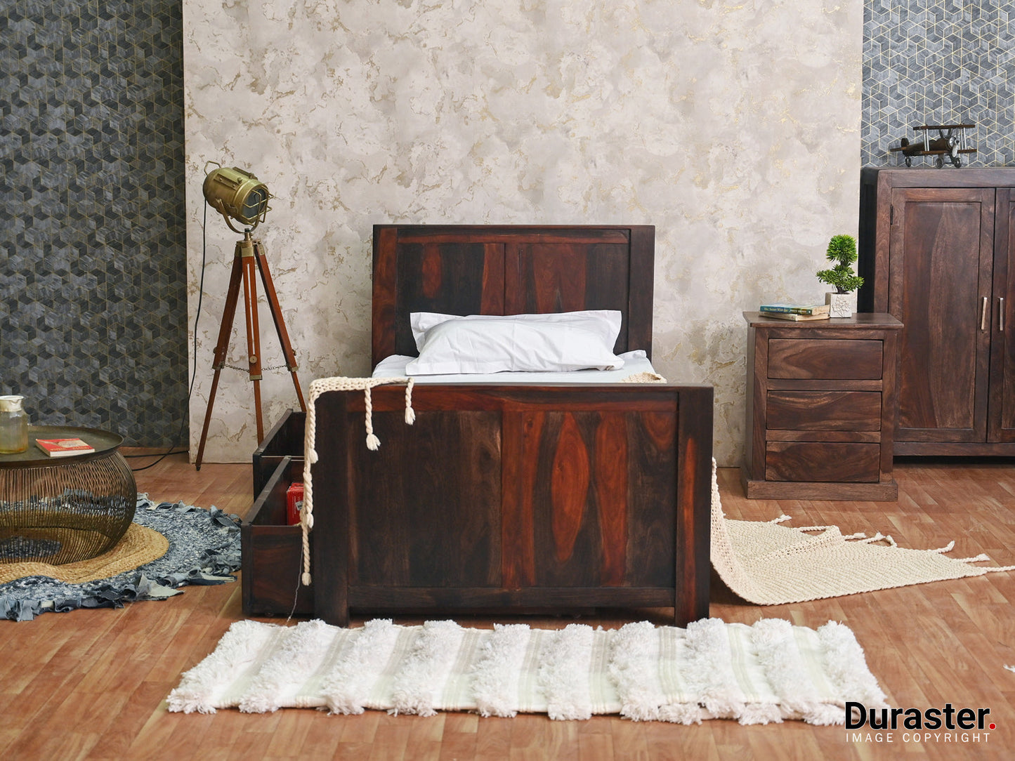 Dudi Furniture Marvel Wood Single Bed With Storage
