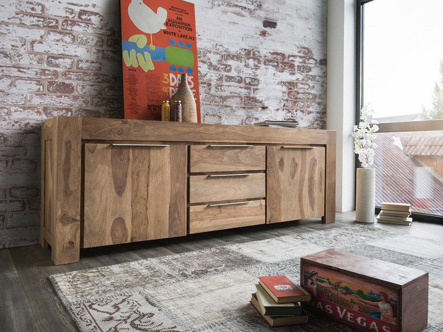 Dudi Furniture Elementary Modern Sheesham Chest of Drawers Cabinets