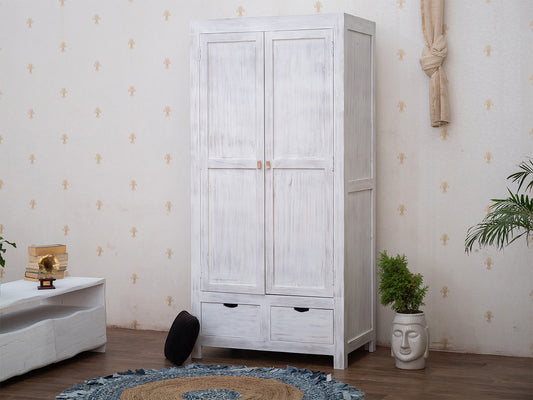 Dudi Furniture Novo Premium Distress Solid Acacia wood Wardrobe