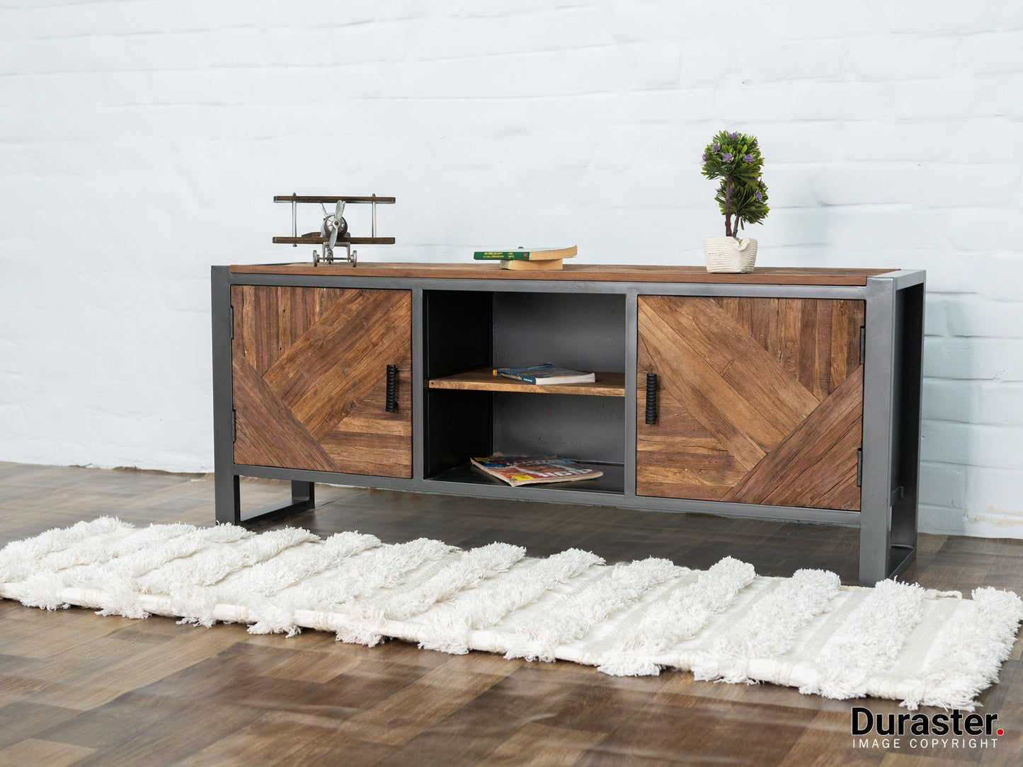 Dudi Furniture El Dorado Recycled Wood TV Unit Cabinet