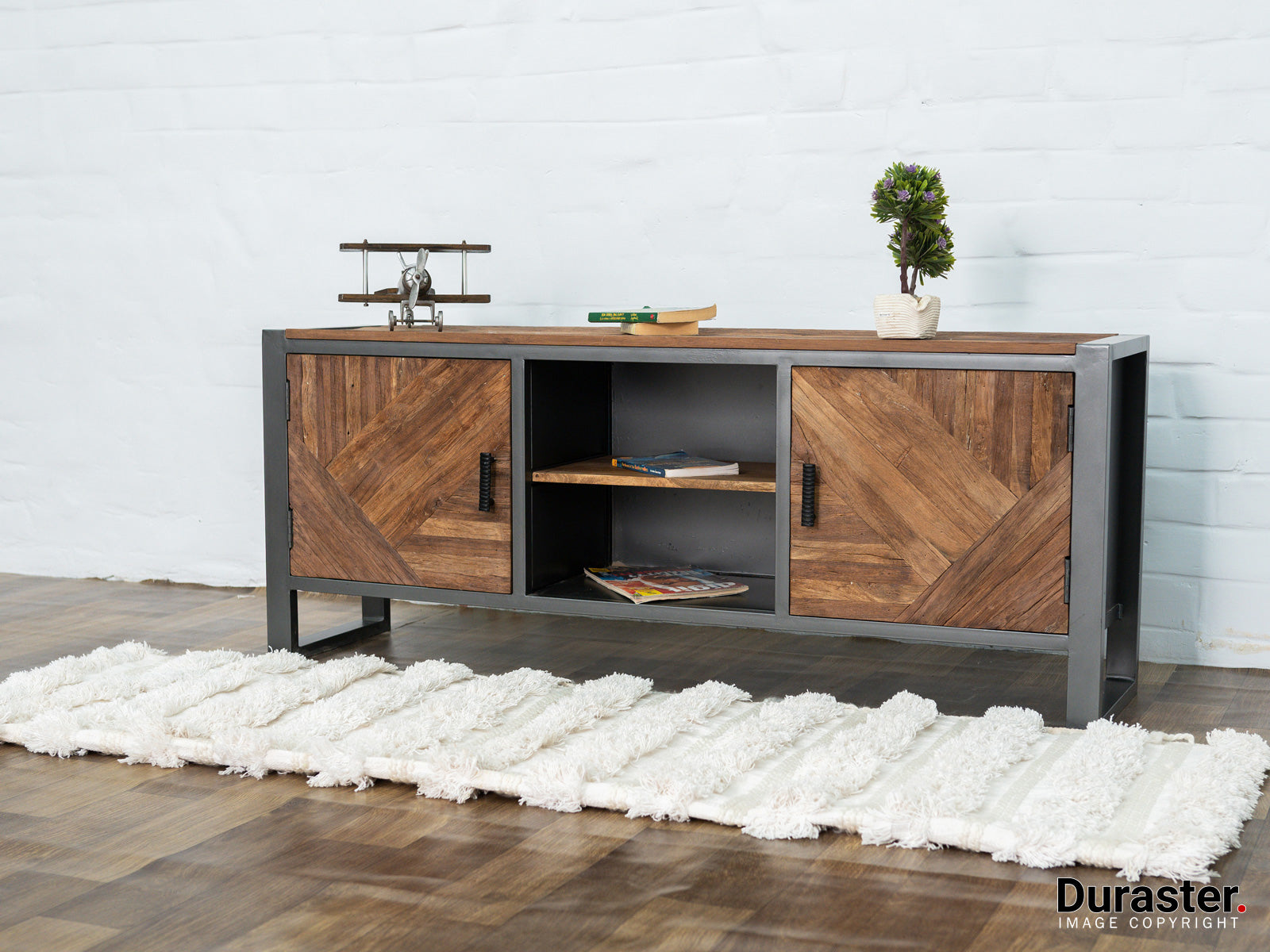 Dudi Furniture El Dorado Recycled Wood TV Unit Cabinet