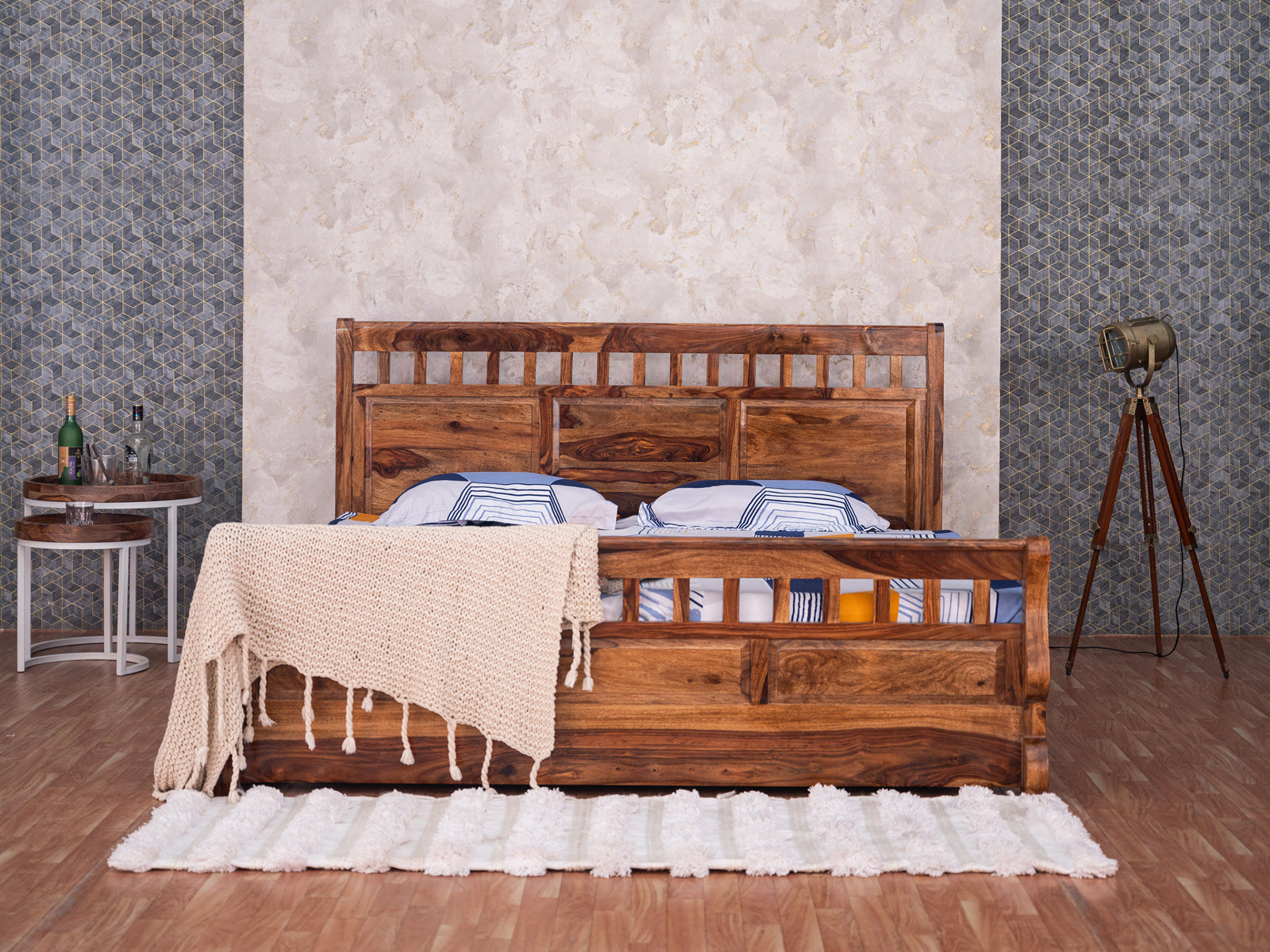 Dudi Furniture Amber Wooden Bed with Storage