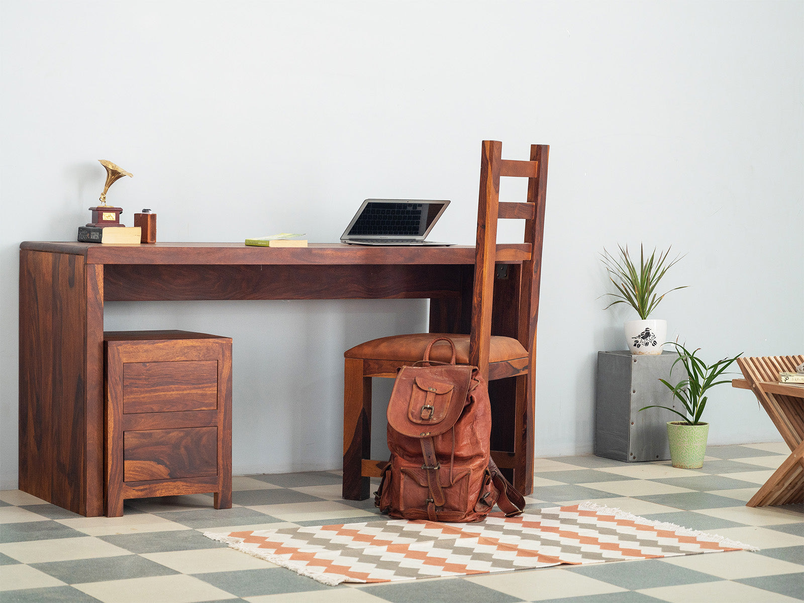 Dudi Furniture Ummed Solid Sheesham wood Study Desk with Storage