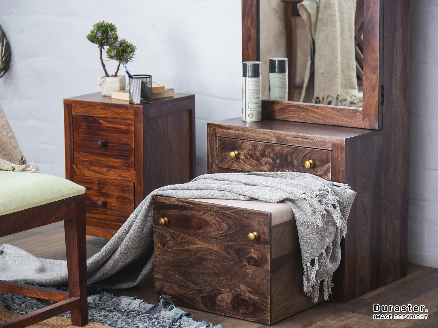 Dudi Furniture Gangaur Solid Wood Dressing Table