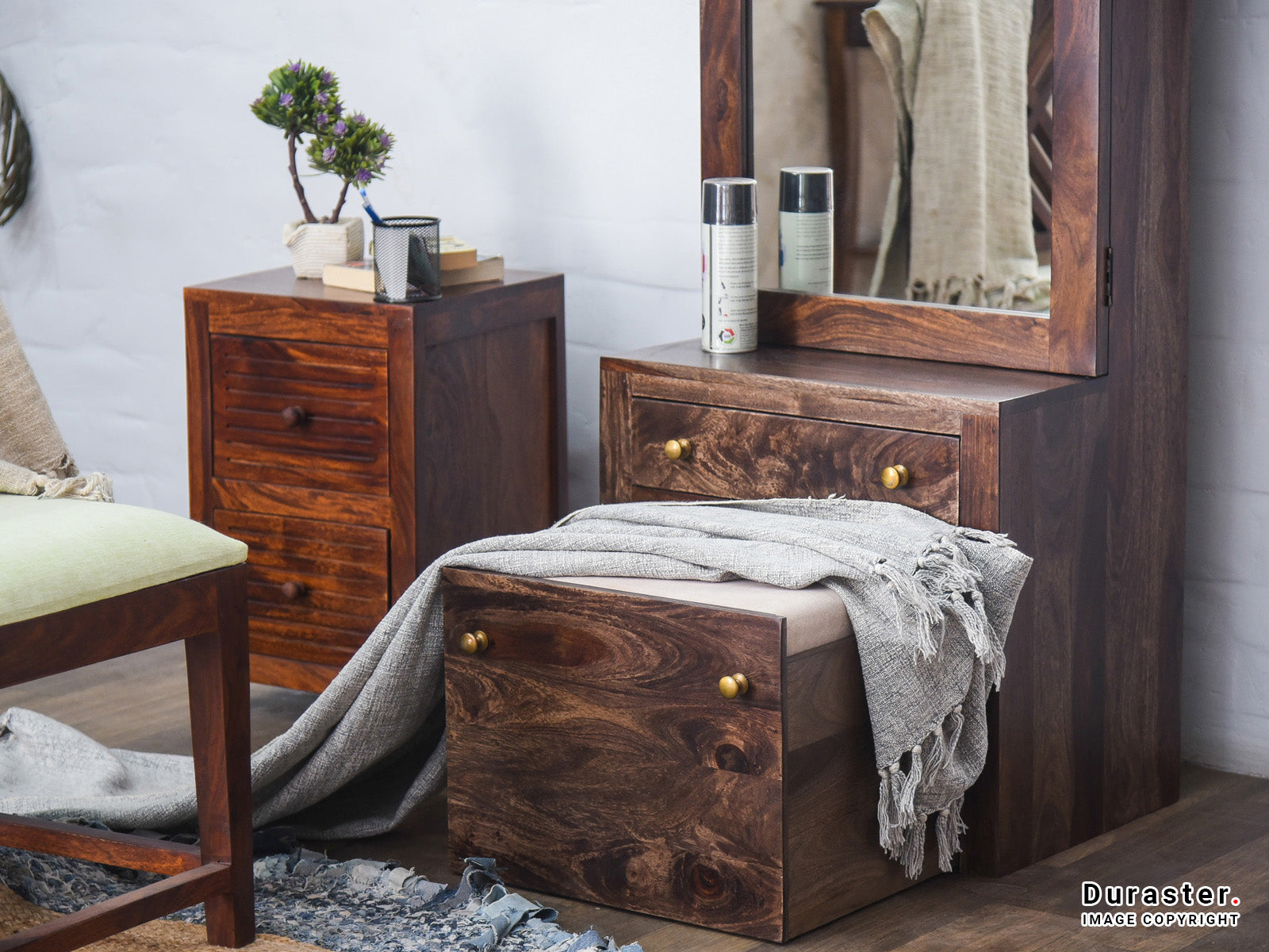 Dudi Furniture Gangaur Solid Wood Dressing Table