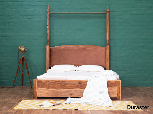 Dudi Furniture Hawkin Solid Wood Canopy Poster King Size Bed with